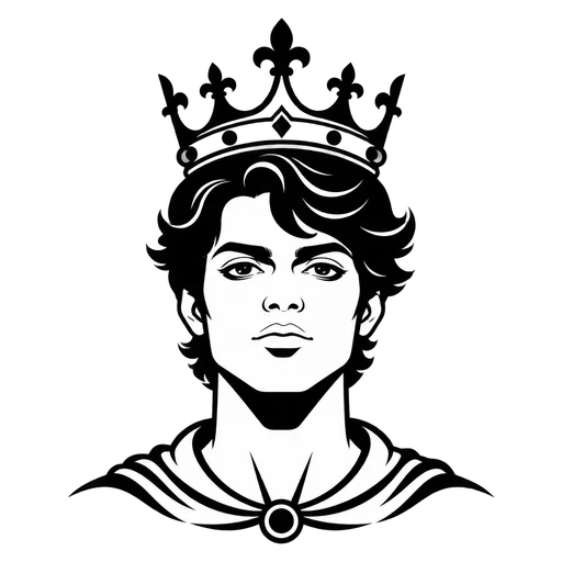 Regal King Portrait Outline SVG cut file