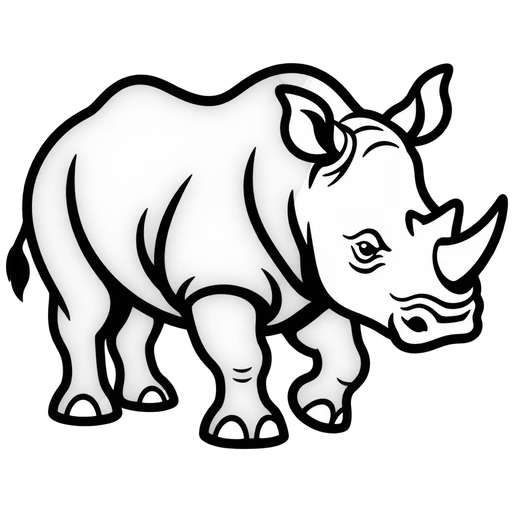 Rhino Outline SVG – Detailed Vector Graphic cut file