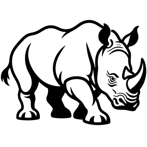 Rhino Silhouette SVG – Bold and Majestic Design cut file