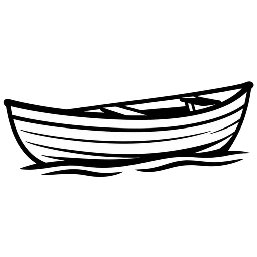 Rowing Boat Outline SVG cut file