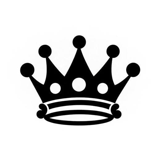 Royal Crown Icon SVG – Elegant Black Silhouette cut file