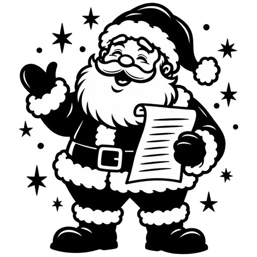 Santa Checking His List – SVG cut file