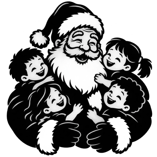 Santa Claus with Children SVG cut file