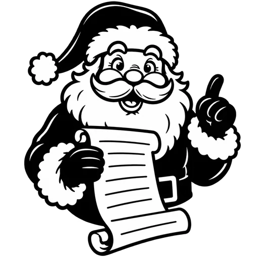 Santa Holding a List SVG cut file