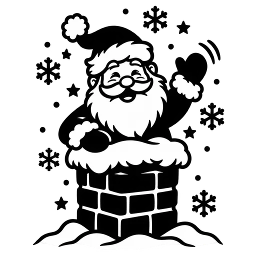 Santa in a Chimney SVG cut file