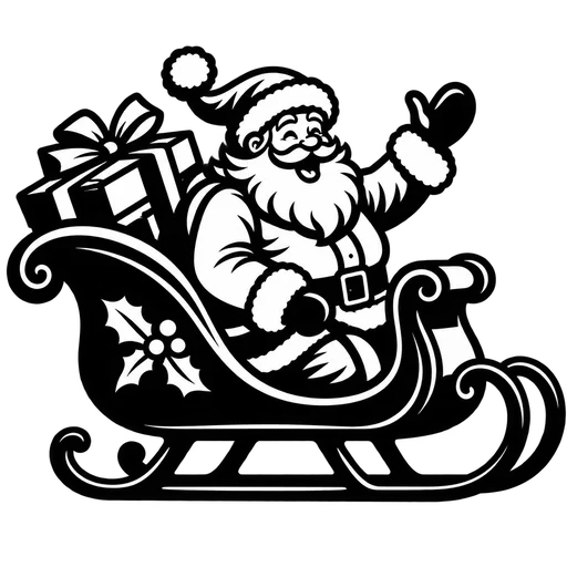 Santa in Sleigh SVG cut file