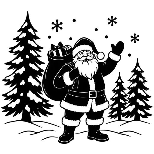 Santa in Winter Landscape SVG cut file