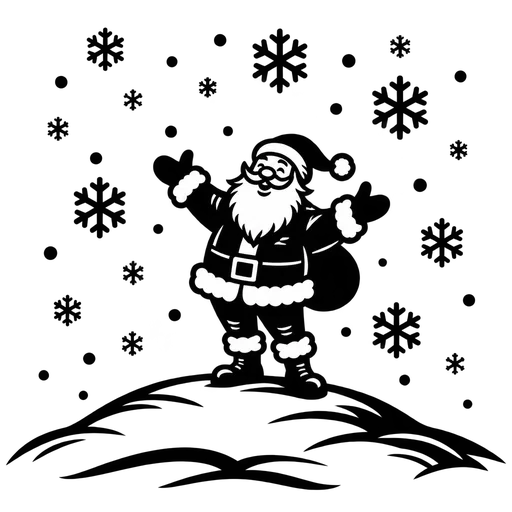 Santa on a Snowy Hill – SVG cut file