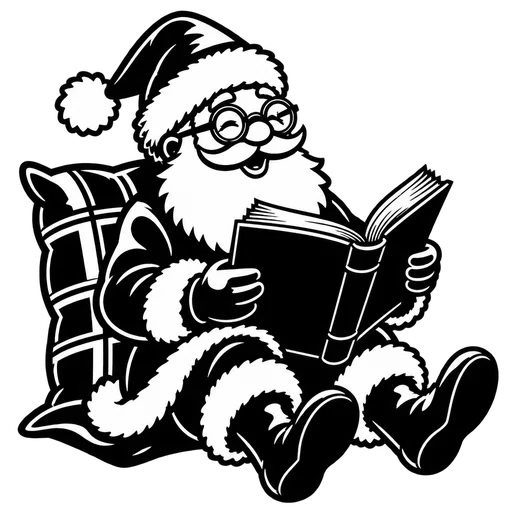 Santa Reading a Book SVG cut file