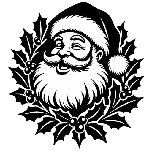 Santa with Holiday Wreath SVG cut file