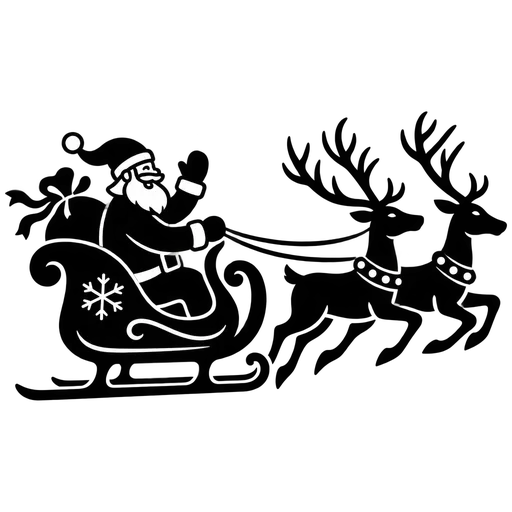 Santa with Reindeer SVG cut file