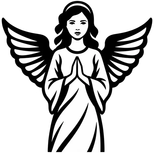 Serene Angel with Wings SVG cut file