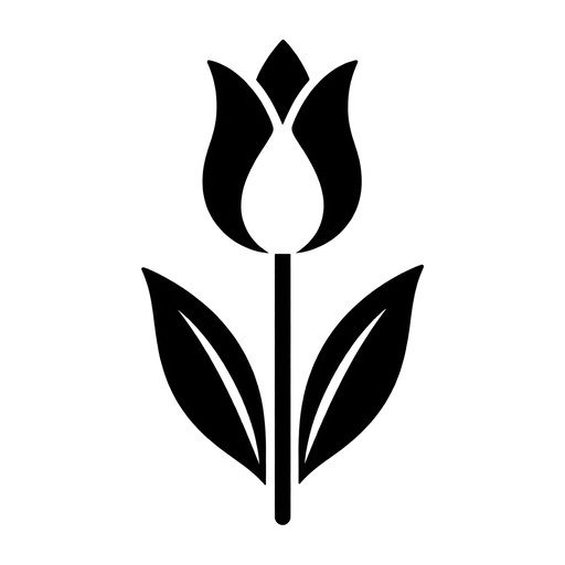 Simple Black Tulip SVG cut file