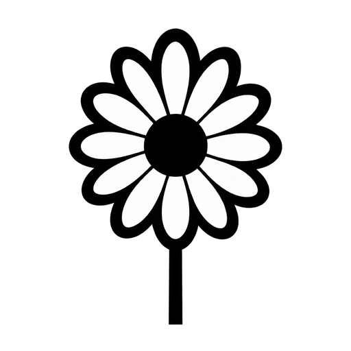 Simple Daisy Outline SVG Graphic cut file
