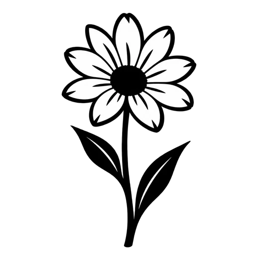 Simple Flower Drawing – SVG Illustration cut file