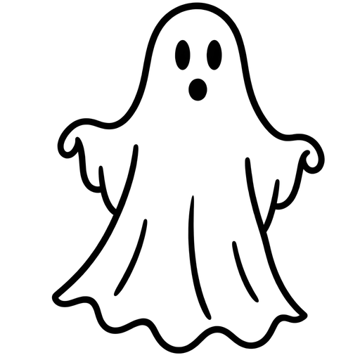 Simple Ghost Outline SVG cut file