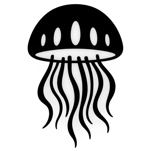 Simple Jellyfish Outline SVG cut file