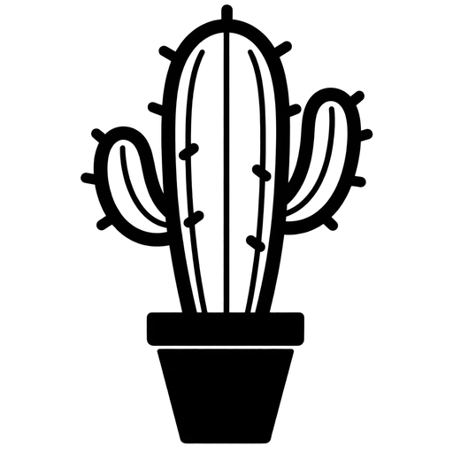 Simple Potted Cactus SVG cut file