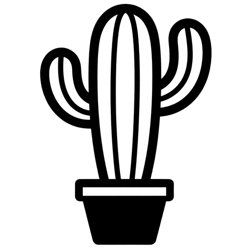 Simple Potted Cactus SVG File cut file