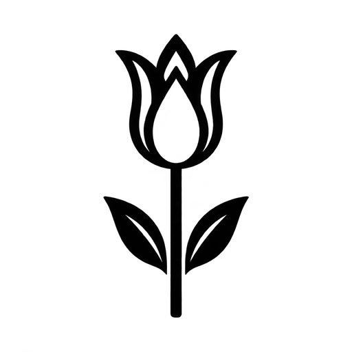 Simple Tulip Outline SVG cut file
