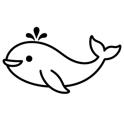 Simple Whale SVG Outline cut file
