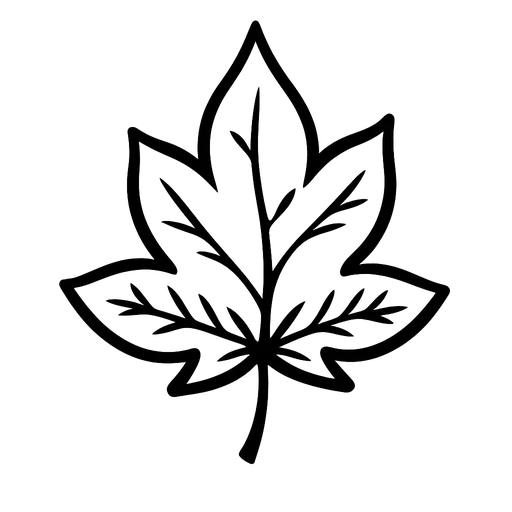 Single Fall Leaf Outline SVG cut file