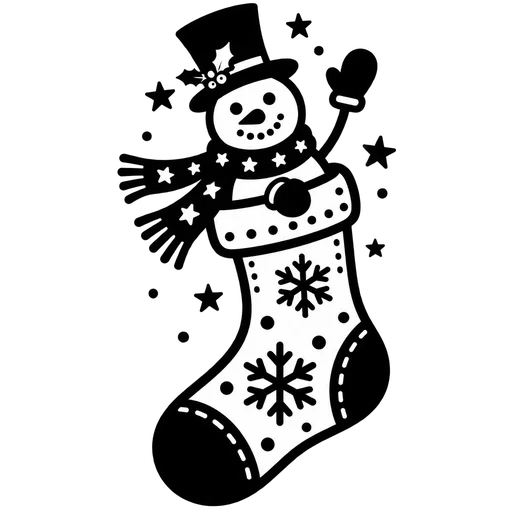 Snowman-Themed Christmas Stocking SVG cut file