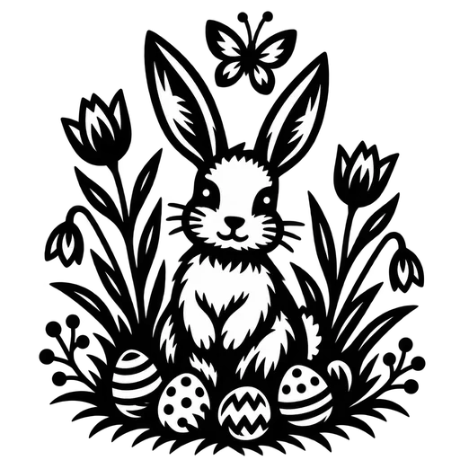 Spring Festivities Bunny SVG cut file