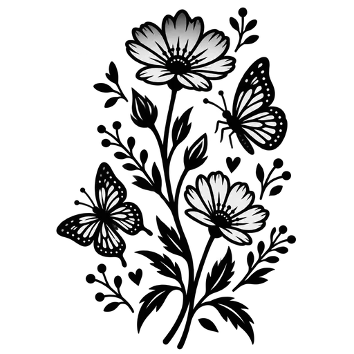 Spring Moments SVG with Butterflies and Flowers cut file
