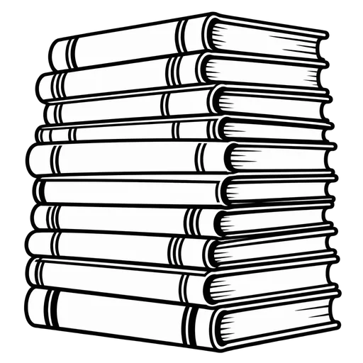 Stack of Books Outline SVG cut file