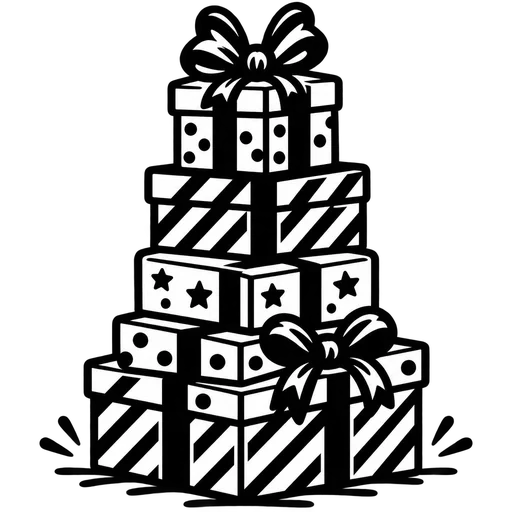 Stacked Christmas Presents SVG cut file