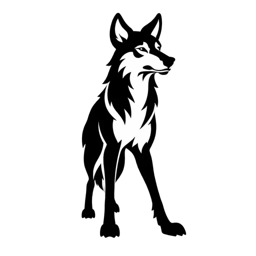 Standing Wolf Silhouette SVG cut file