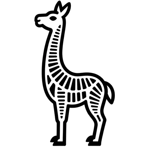 Striped Llama SVG Cut File cut file