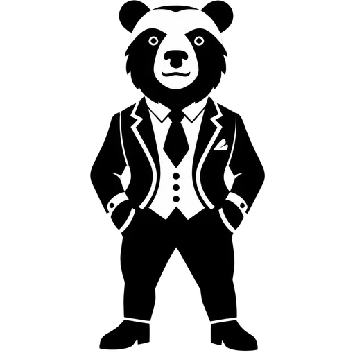 Stylish Bear in a Suit SVG cut file