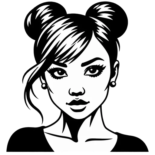 Stylish Messy Bun SVG Graphic cut file