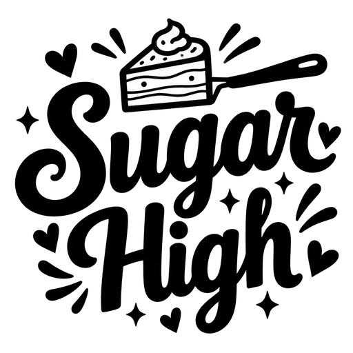 Sugar High SVG Design with Whimsical Dessert Element cut file