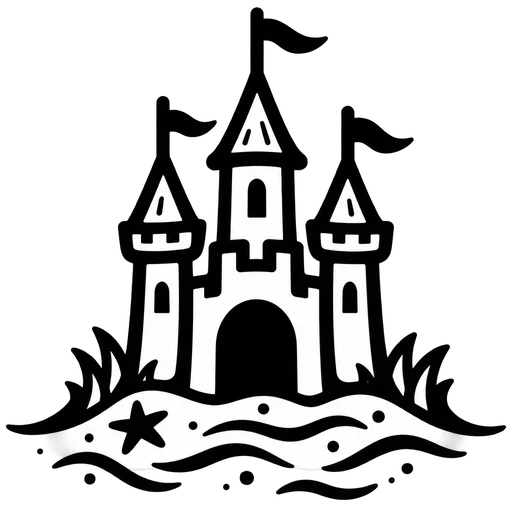 Summer Sandcastle SVG Design cut file