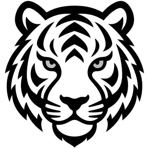 Tiger Face Outline SVG cut file