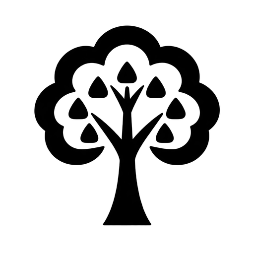 Tree Icon in Black – SVG Format cut file