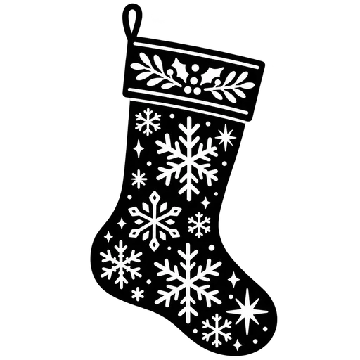 Vintage Christmas Stocking SVG Design cut file