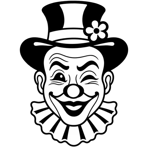 Vintage Clown Face SVG Design cut file