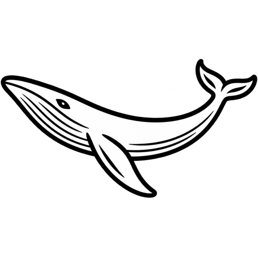 Whale Outline SVG Design cut file